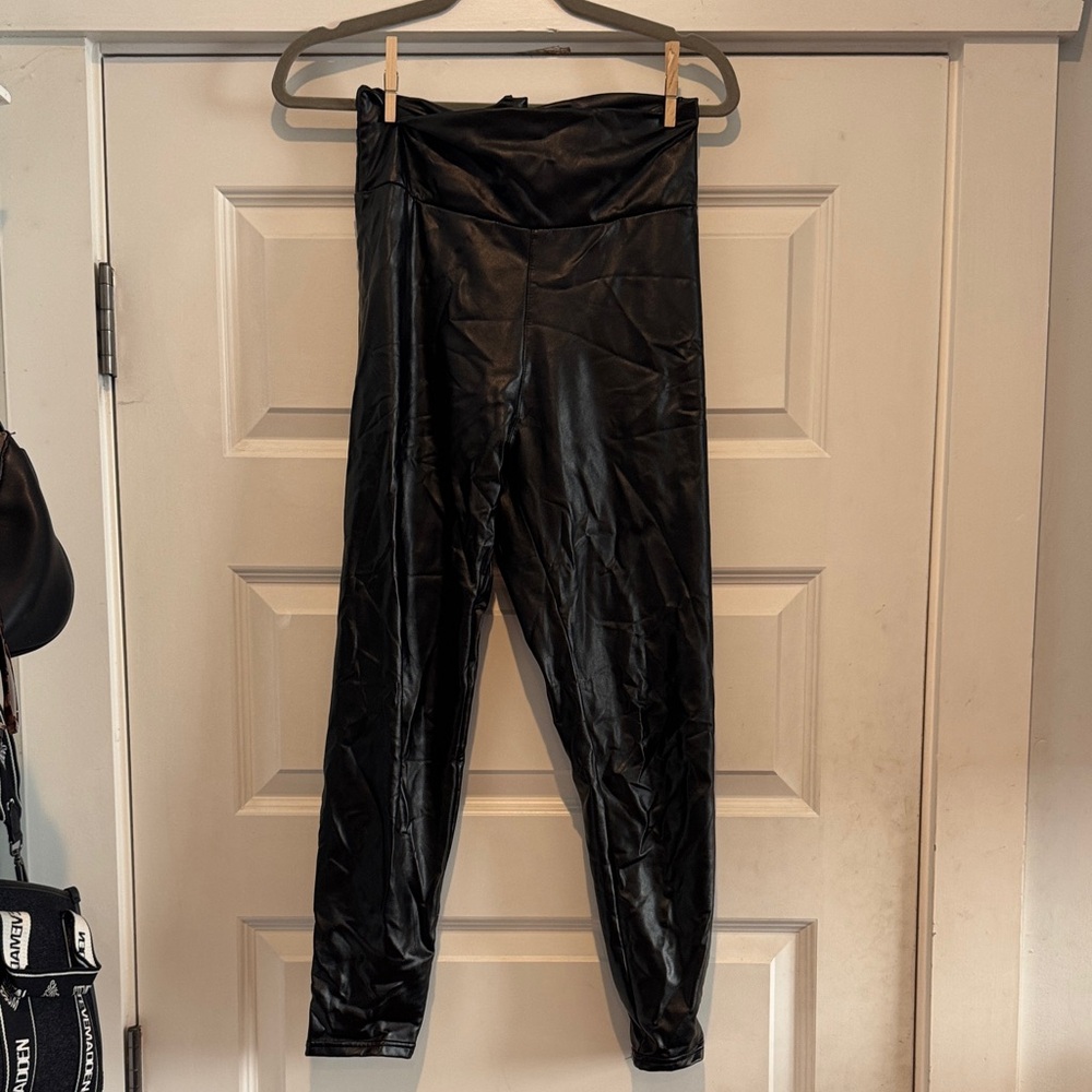 Black Faux Leather Leggings